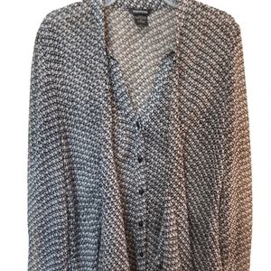 Women's tie neck button up blouse. Like new.